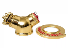 Siamese Brass S7 Machino VDH – Sambungan Hydrant Kuningan 4\" × 2.5\" × 2.5\"